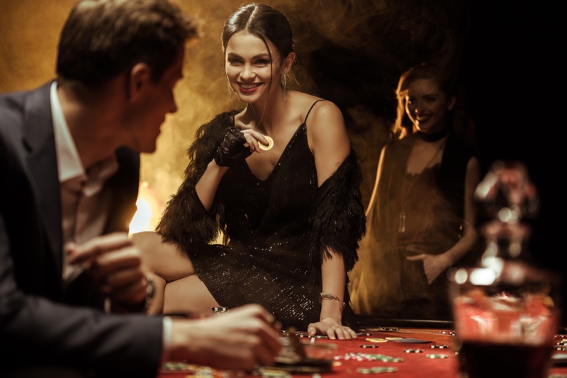 Woman-Black-Sequin-Dress-Casino-Table